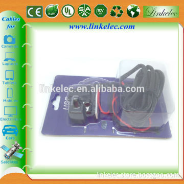 Waterproof motorcycle cigarette usb with cigarette lighter